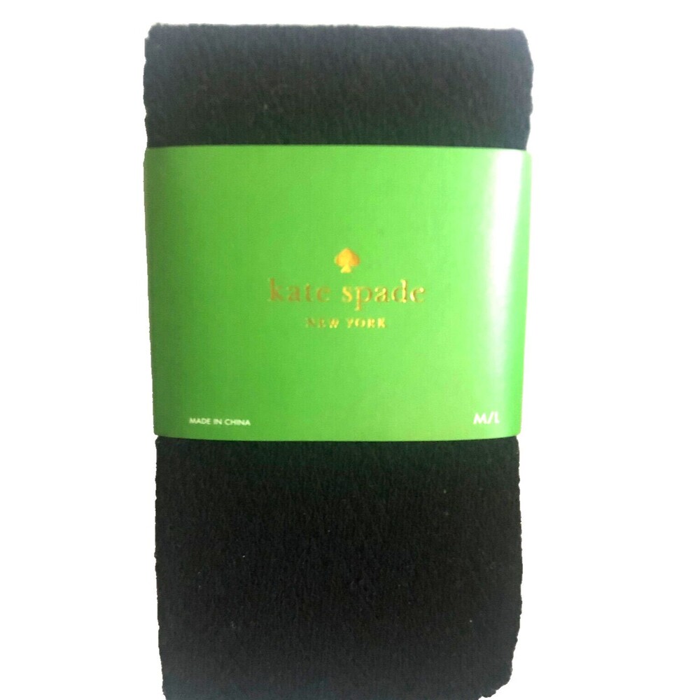 Kate Spade Black Patterned Tights Stockings M/L Fits 5'6"-5'10" New Old Stock